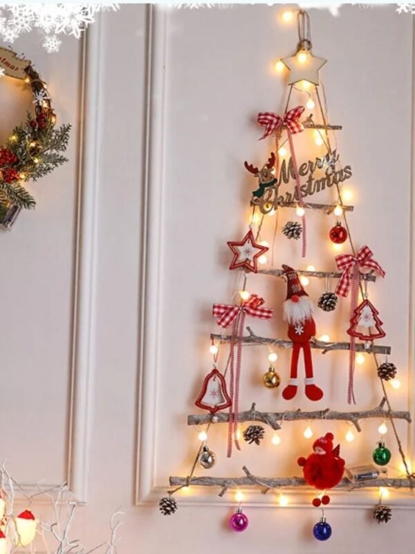 Sapin De Noel Mural Lumineux Rouge