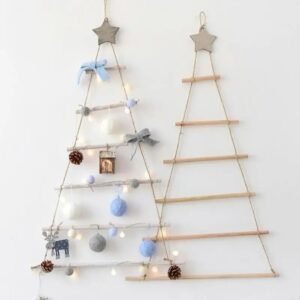 Sapin Mural De Noel Echelle En Bois 1