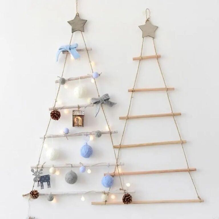 Sapin Mural De Noel Echelle En Bois 1