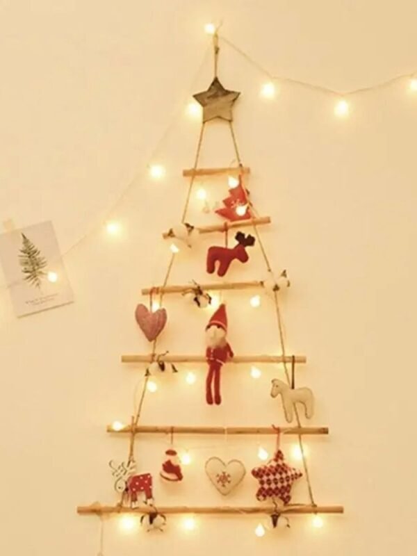 Sapin Mural De Noel Echelle En Bois