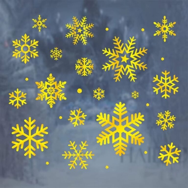 Stickers De Noel Flocons Dores 1