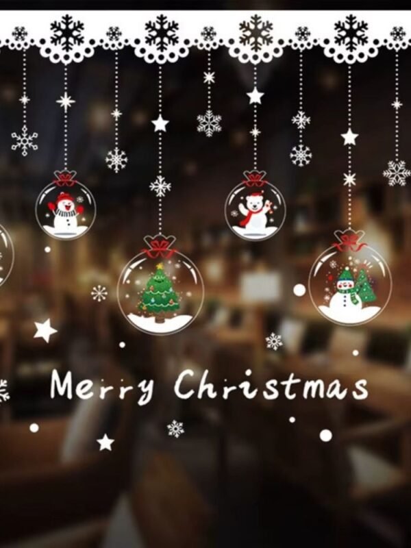 Stickers De Noel Vitrine Enneigee 1
