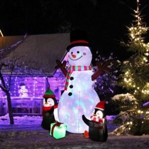 Structure De Noel Gonflable Bonhomme De Neige Et Pingouins 2