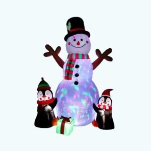 Structure De Noel Gonflable Bonhomme De Neige Et Pingouins 3