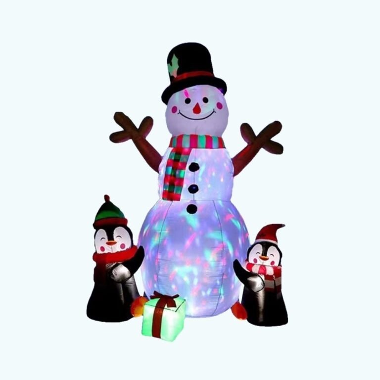 Structure De Noel Gonflable Bonhomme De Neige Et Pingouins 3