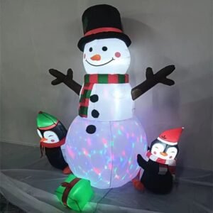 Structure De Noel Gonflable Bonhomme De Neige Et Pingouins 4