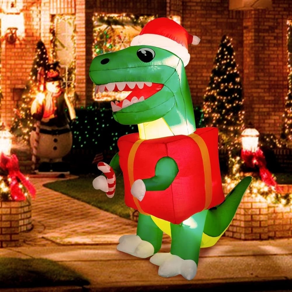 DomKom Grand renne de Noël gonflable de 3,7 m, décoration d'extérieur