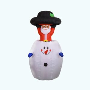 Structure De Noel Gonflable Pere Noel Cache Dans Un Bonhomme De Neige