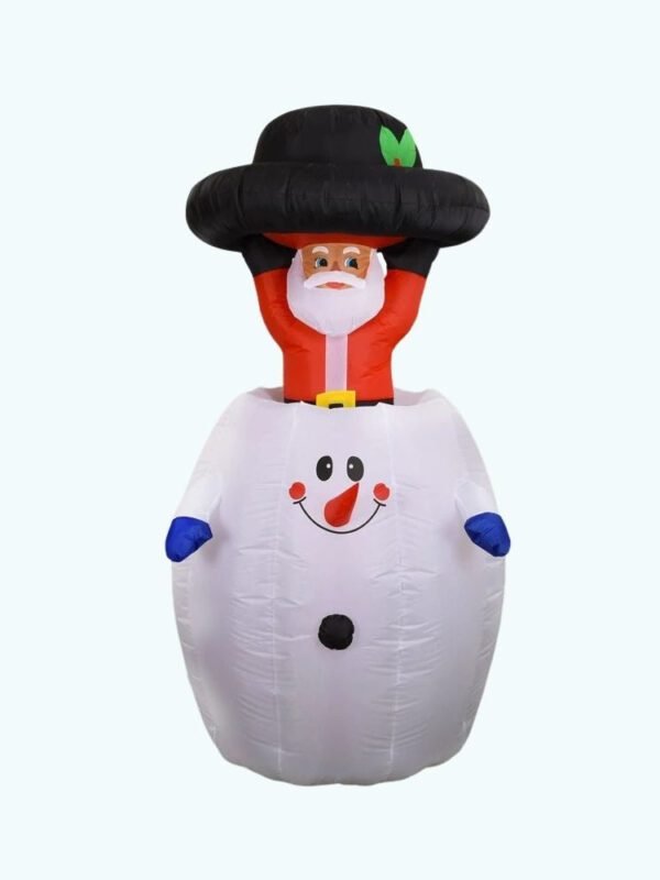 Structure De Noel Gonflable Pere Noel Cache Dans Un Bonhomme De Neige