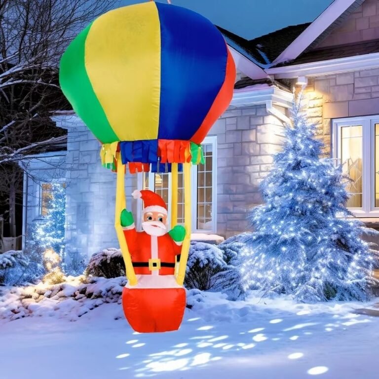 Structure De Noel Gonflable Pere Noel Dans La Montgolfiere 1