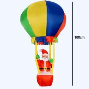 Structure De Noel Gonflable Pere Noel Dans La Montgolfiere 4