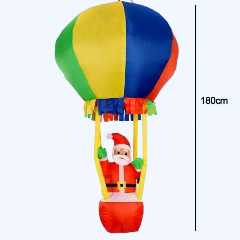 Structure De Noel Gonflable Pere Noel Dans La Montgolfiere 4