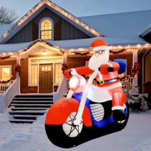 Structure De Noel Gonflable Pere Noel En Moto