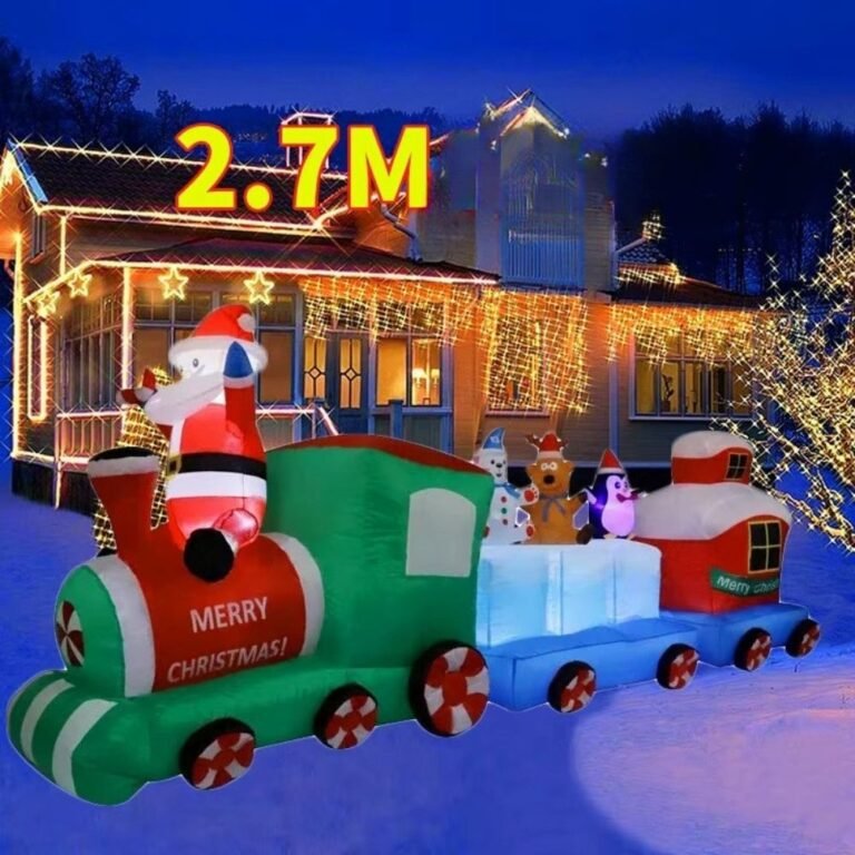 Structure De Noel Gonflable Train Du Pere Noel Avec Ses Amis 1