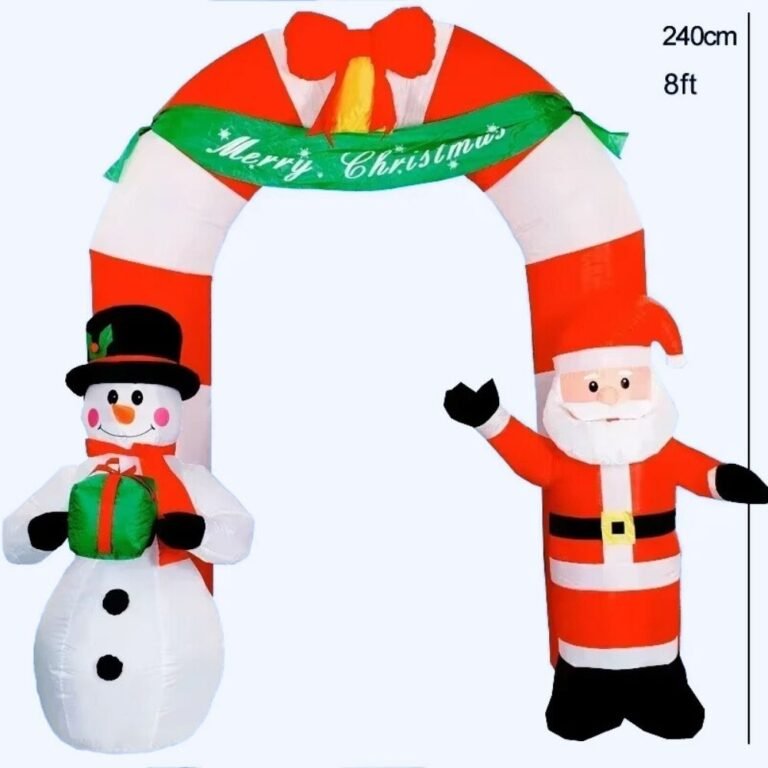 Structure Gonflable Pour Noel Arc Avec Pere Noel Et Bonhomme De Neige 2