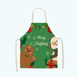 Tablier De Noel Bonhomme De Neige Vert 1
