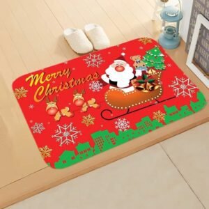 Tapis De Noel Pere Noel Dans Son Traineau 1
