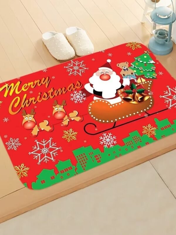 Tapis De Noel Pere Noel Dans Son Traineau 1