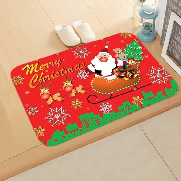 Tapis De Noel Pere Noel Dans Son Traineau 1