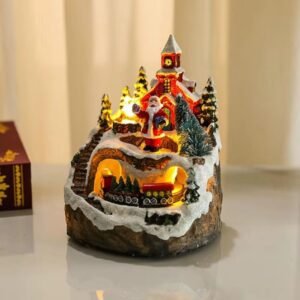 Village De Noel Lumineux Pere Noel