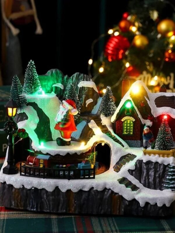Village Illumine Magasin Du Pere Noel Avec Ses Lutins