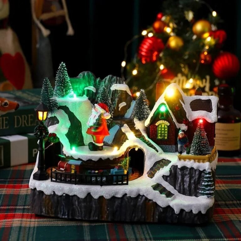 Village Illumine Magasin Du Pere Noel Avec Ses Lutins