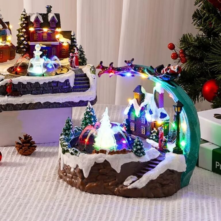 Village Lumineux De Noel Avec Traineau 3