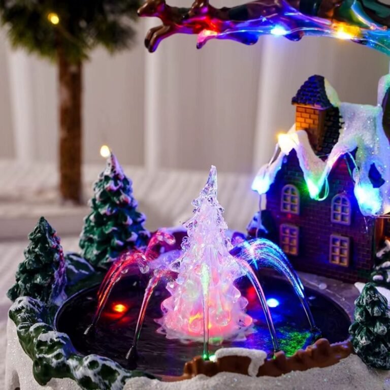 Village Lumineux De Noel Fontaine 1